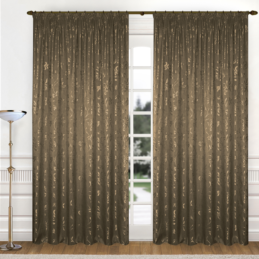 

Комплект штор ЖАККАРД К340 коричневый 150*250*2
