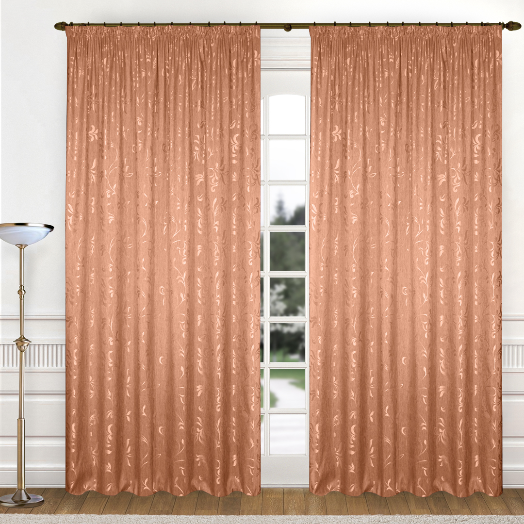 

Комплект штор ЖАККАРД К340 персик 150*270*2