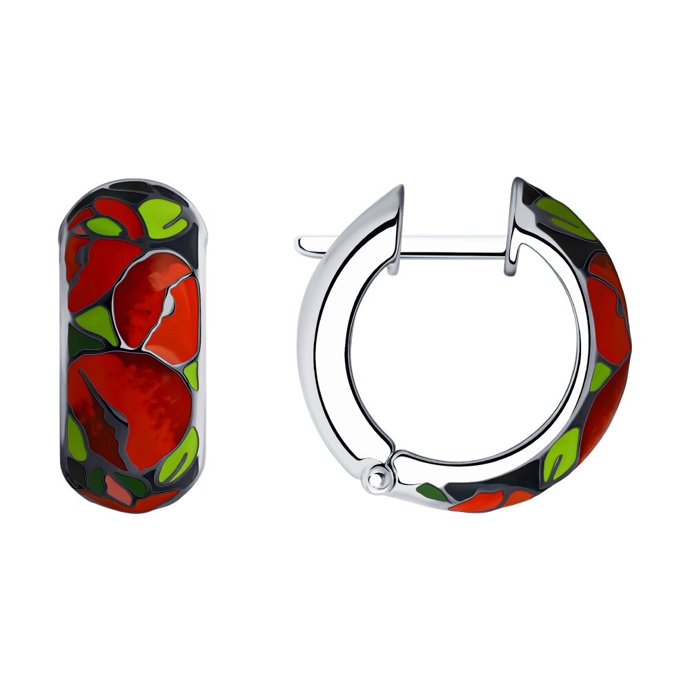 

Серьги конго из серебра SOKOLOV 94022140, эмаль, 94022140