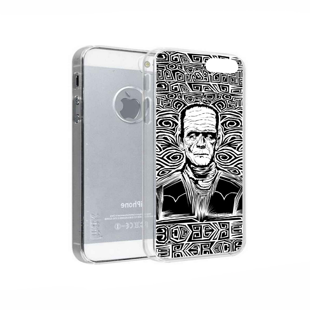 

Чехол MyPads Tocco для Apple iPhone 5 франкенштейн черно белый, Прозрачный, Tocco