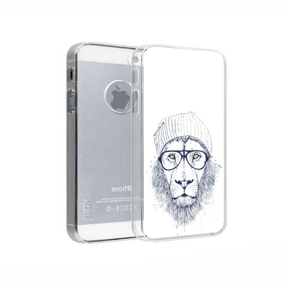 

Чехол MyPads Tocco для Apple iPhone 5 хиппи лев, Прозрачный, Tocco