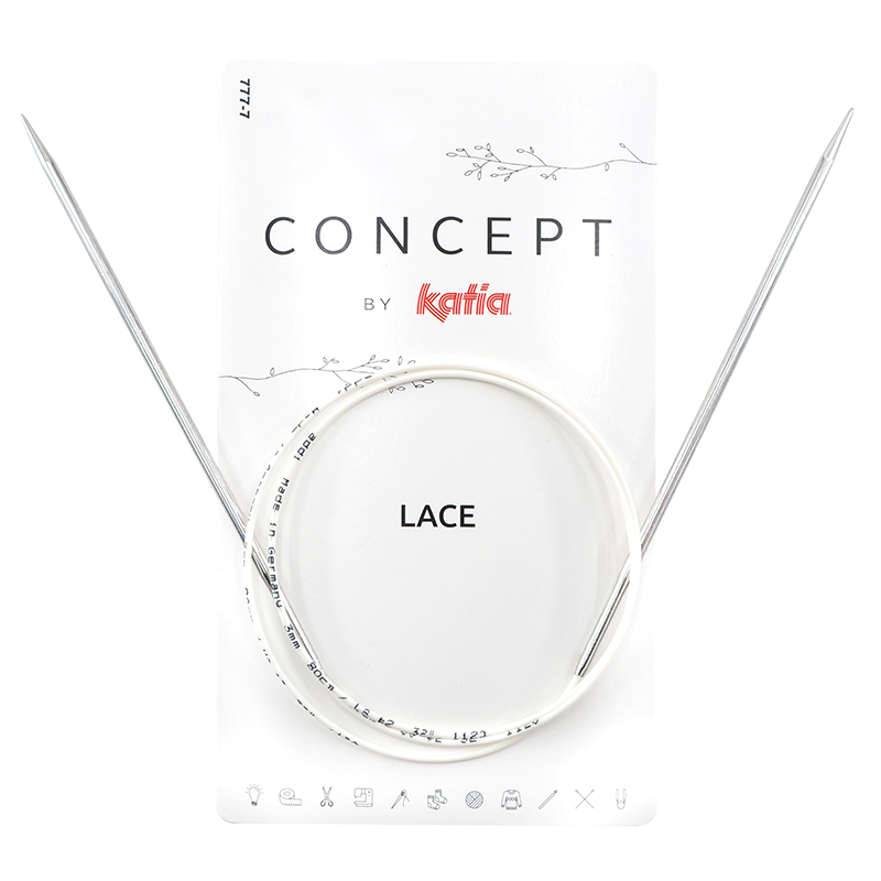 

Спицы круговые супергладкие CONCEPT BY KATIA Lace 5 мм 150 см арт.777 7/5 150, Серебристый, Спицы для вязания (без характеристик)