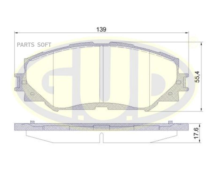 

Тормозные колодки G.U.D. передние дисковые GBP123200