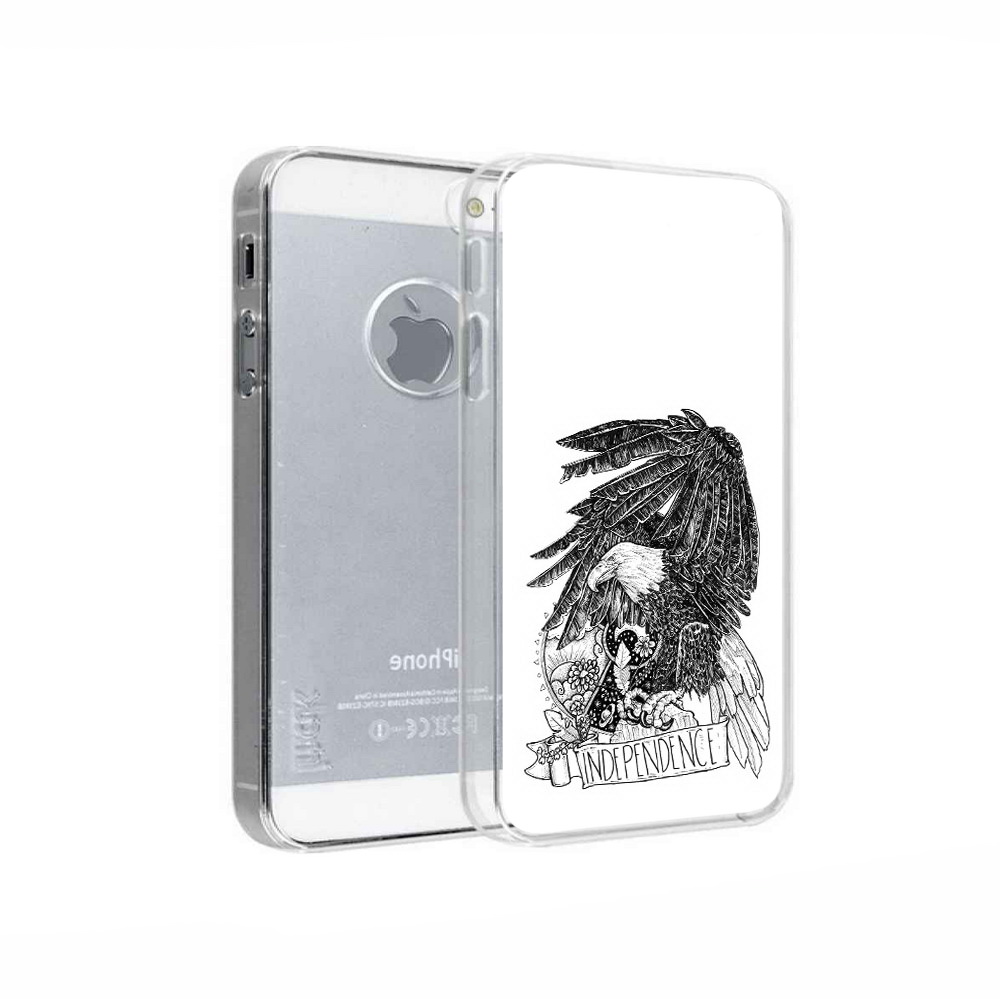 

Чехол MyPads Tocco для Apple iPhone 5 черно белый сокол, Прозрачный, Tocco