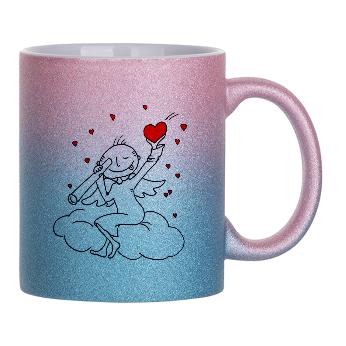 

Кружка с блестками розовая CoolPodarok Праздник. С днем святого валентина