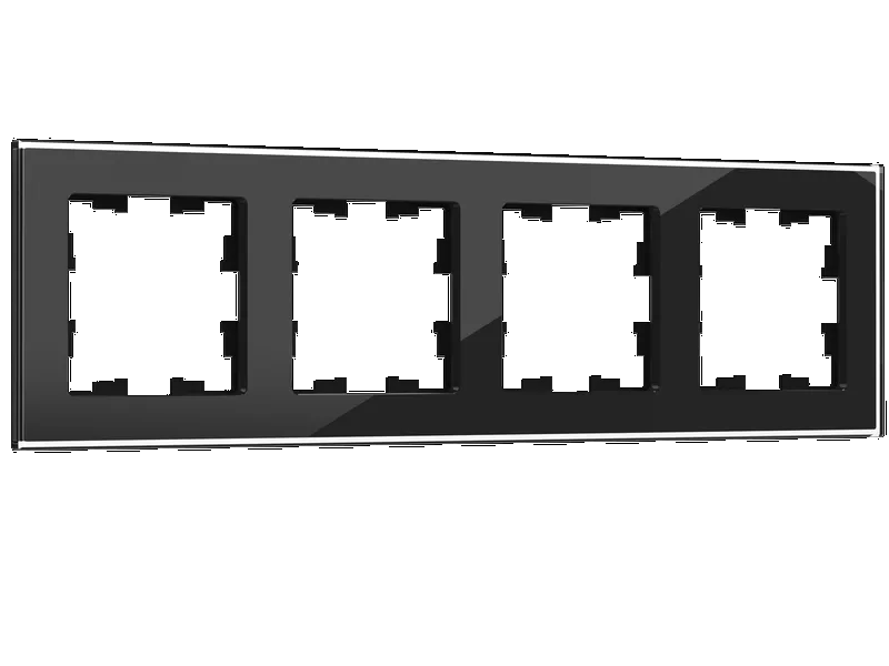

Рамка 4-м BRITE РУ-4-2-БрЧ стекло черн. IEK BR-M42-G-K02, Черный