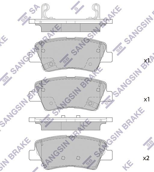 

Тормозные колодки Sangsin brake задние дисковые SP1845