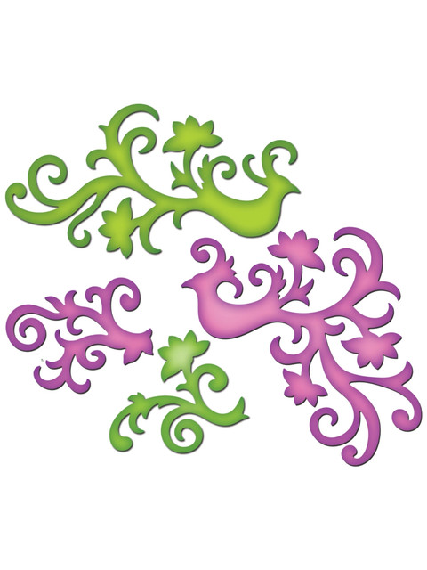 

Ножи для вырубки скрапбукинг Spellbinders® Shapeabilities® "Завитки с птицами"
