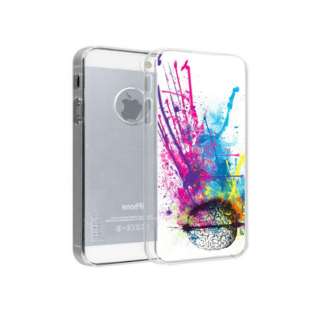 

Чехол MyPads Tocco для Apple iPhone 5 яркий красочный мозг, Прозрачный, Tocco