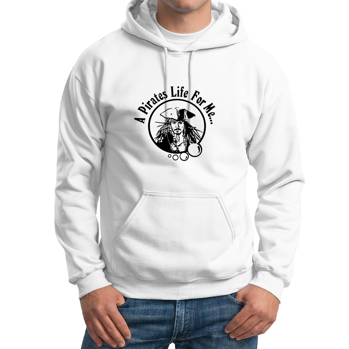 

Худи унисекс CoolPodarok A pirates life for me Джек воробей белое 64 RU, Белый, 4M013593