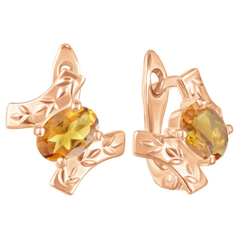 

Серьги из серебра с цитрином LAZURIT-ONLINE 8533RG, 8533RG