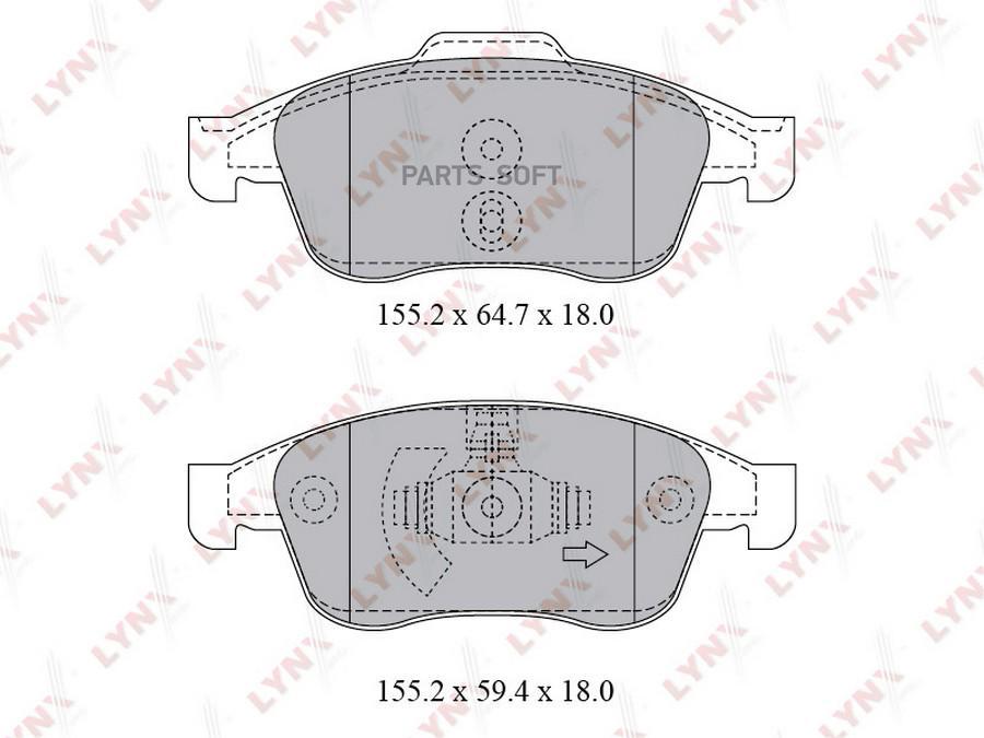 

Тормозные колодки LYNXauto передние BD-6317
