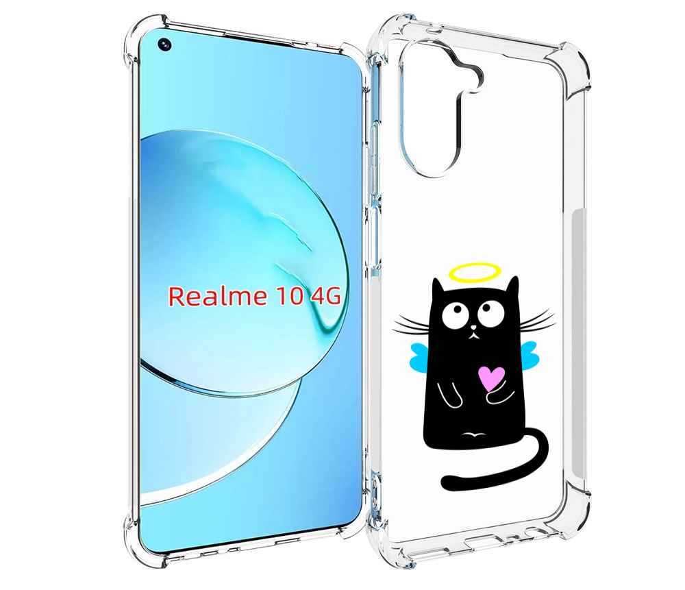 

Чехол MyPads Кот ангелок для Realme 10, Прозрачный, Tocco