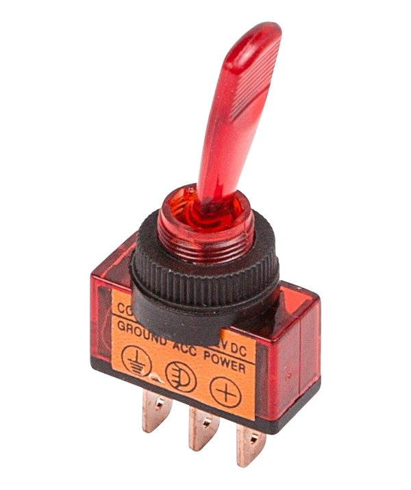 

Тумблер 12V 20А (3c) ON-OFF однополюсный с красной подсветкой (ASW-13D) Rexant Индивидуаль