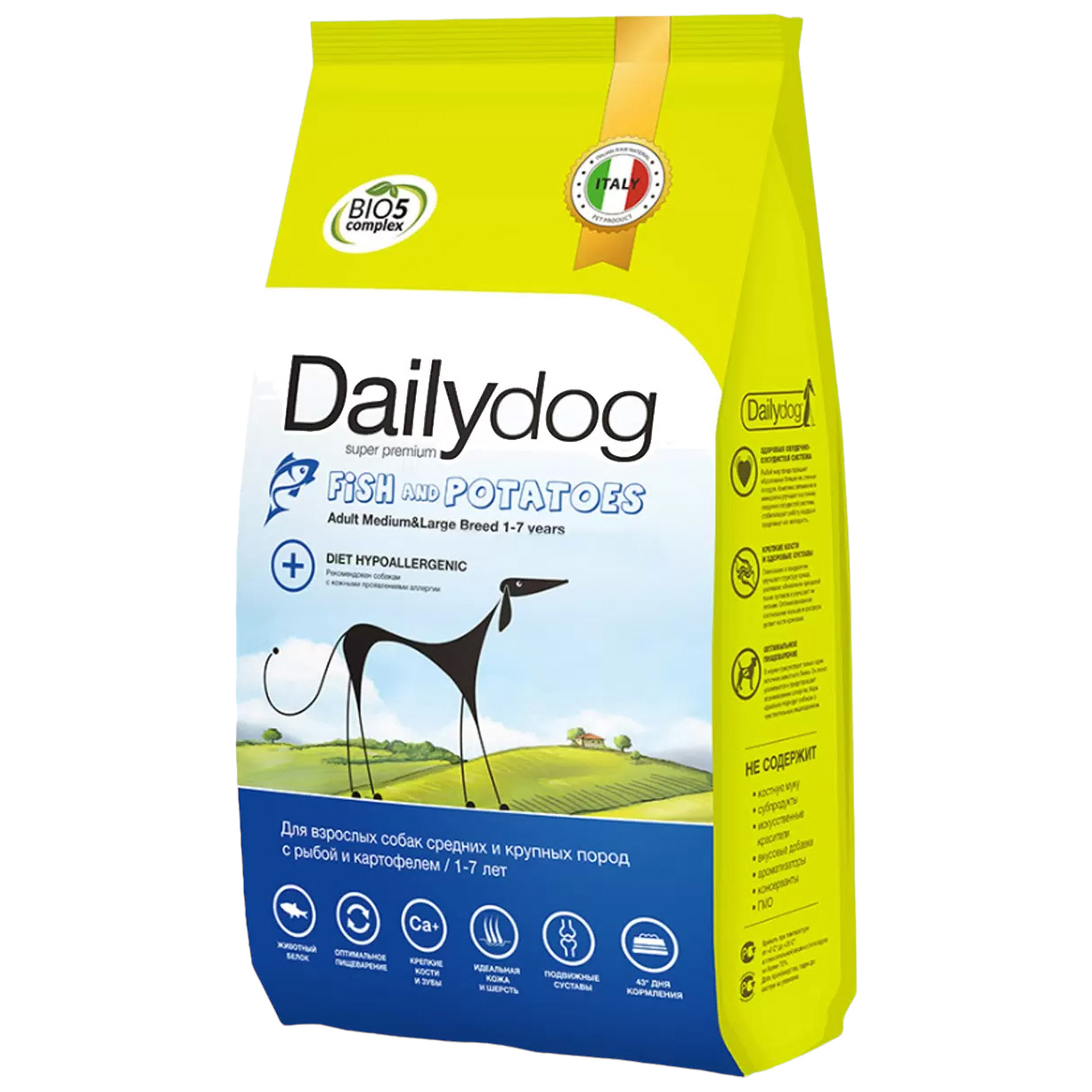 Сухой корм для собак Dailydog Adult Medium-Large Breed, рыба и картофель, 3кг