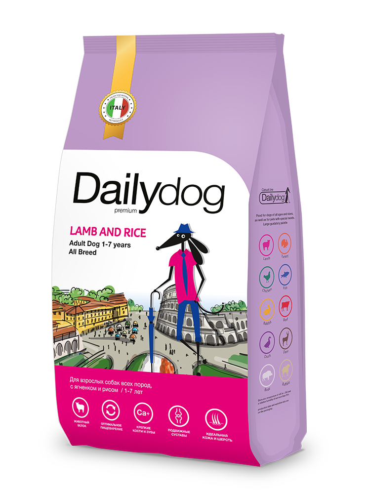 фото Сухой корм для собак dailydog casual line adult, ягненок и рис, 12кг
