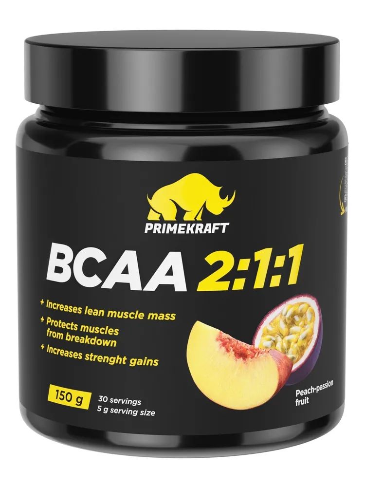 Аминокислоты PRIMEKRAFT BCAA 2:1:1 (БЦАА) со вкусом Персик-Маракуйя, 150 г (30 servings)