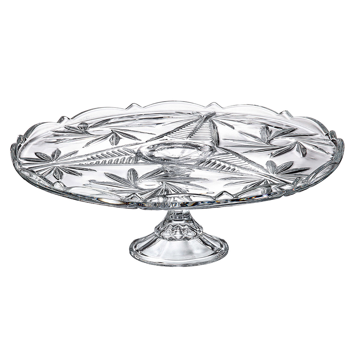 фото Тарелка для торта на ножке crystalite bohemia pinwheel 31 см