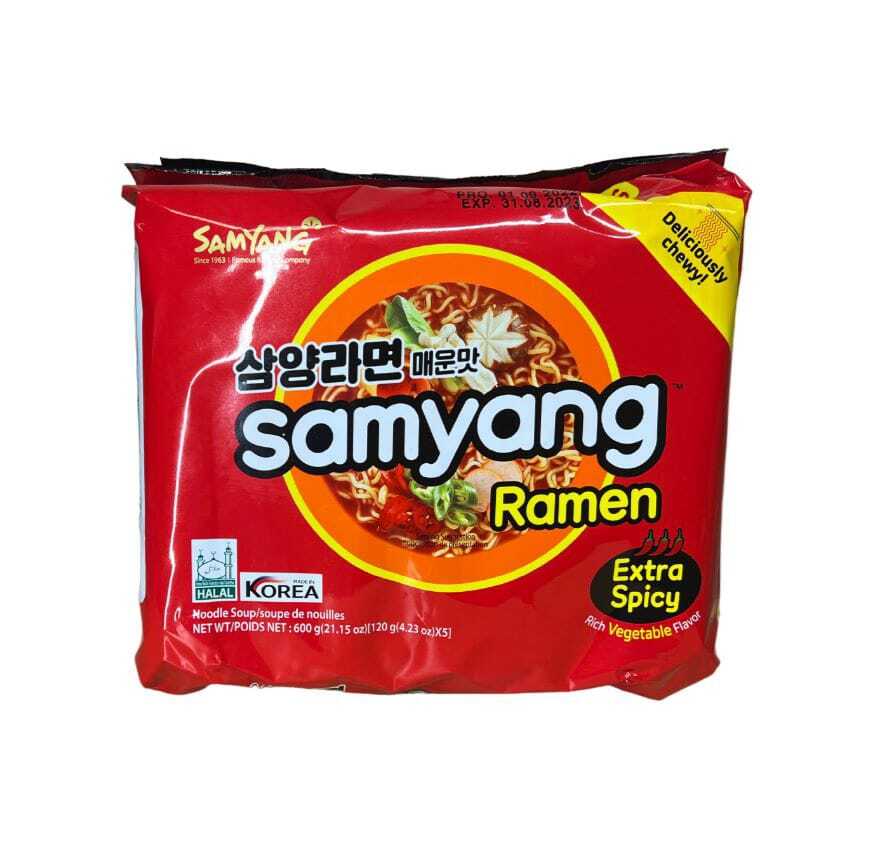 

Лапша быстрого приготовления Samyang Ramen Extra Spicy, 120 г, 5 шт