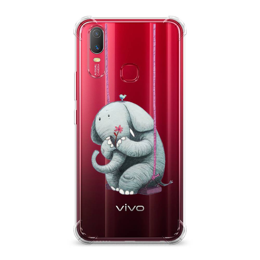 фото Противоударный силиконовый чехол "грустный слоник" на vivo y11 awog
