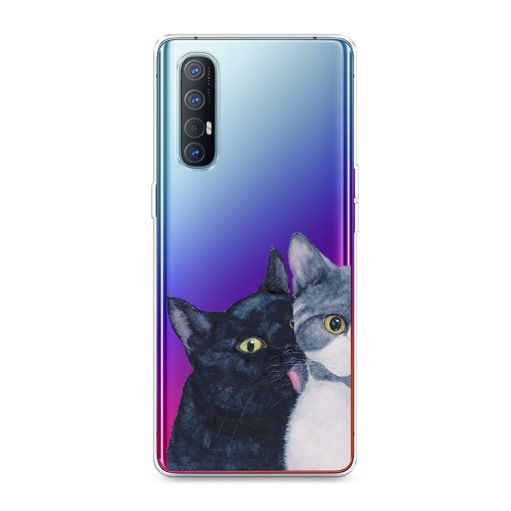 

Чехол Awog на Oppo Reno 3 Pro "Кошачья любовь", Разноцветный, 252550-1
