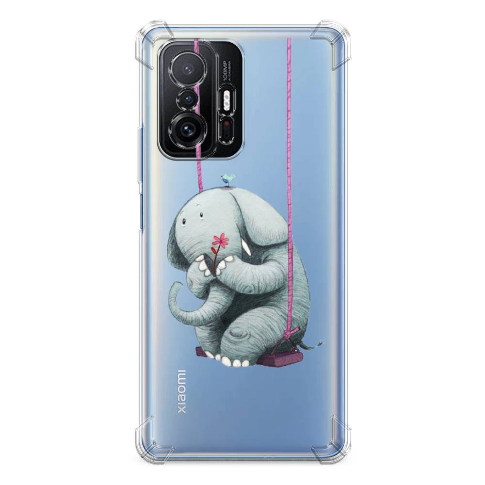 

Противоударный силиконовый чехол "Грустный слоник" на Xiaomi Mi 11T Pro, Разноцветный, 313751-1