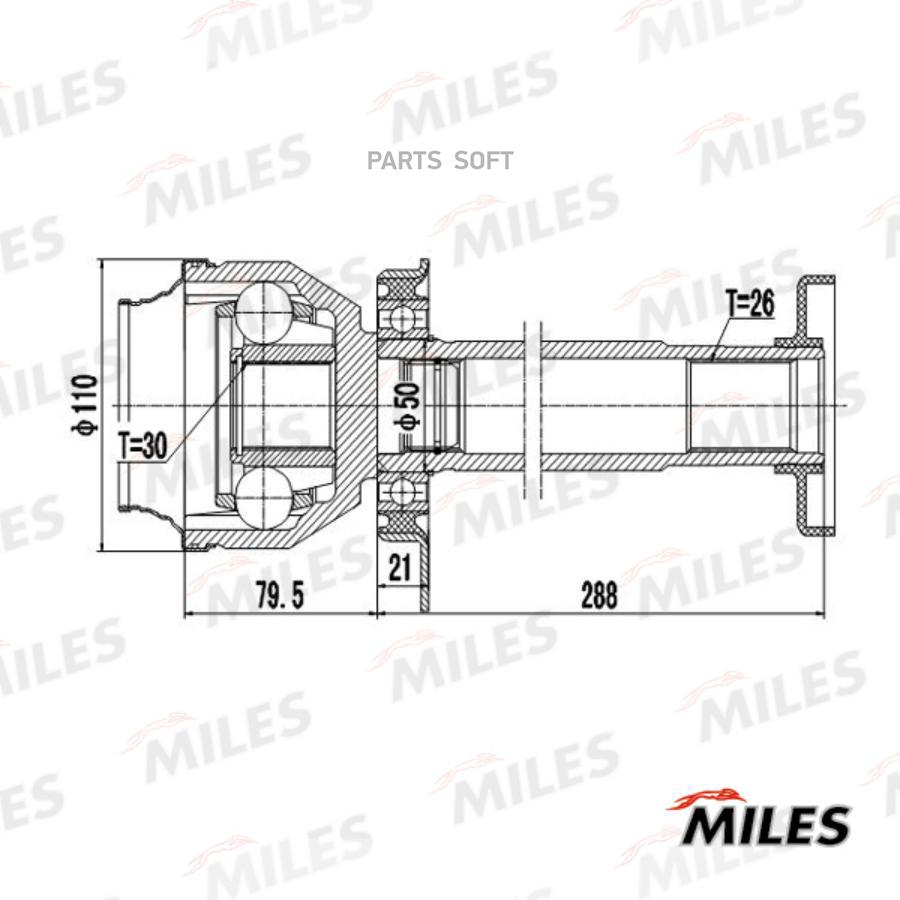 

Шрус Miles Ga10042 Шрус Кпп Прав.Vw T5 2.5tdi 2003=> Miles арт. GA10042