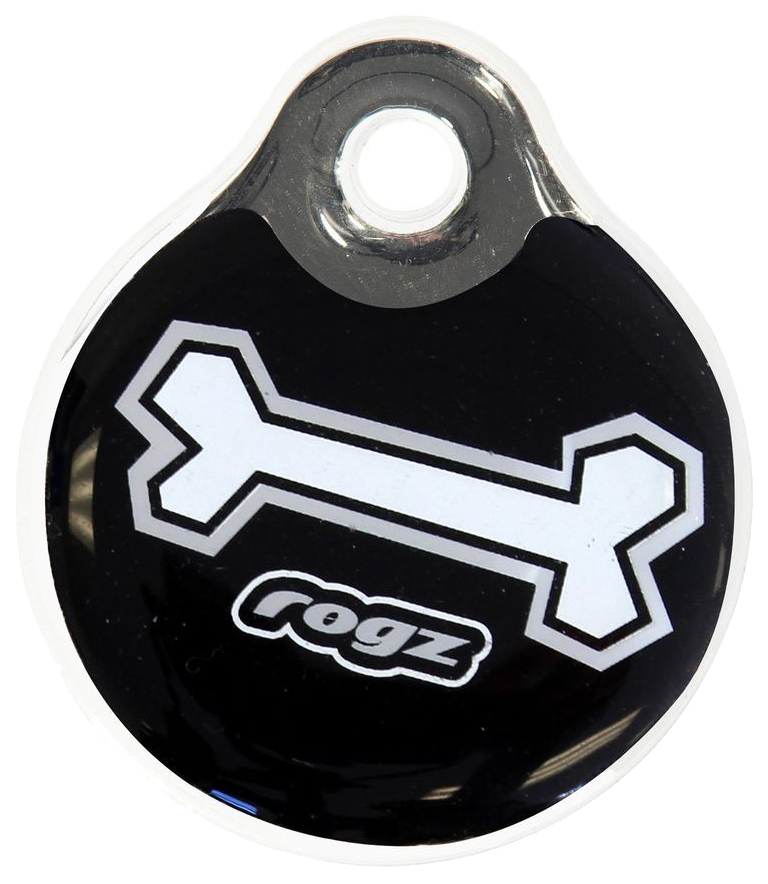 

Медальон на ошейник Rogz ID Tag LaGe Black Bone L черный 34 мм, IDR34CB