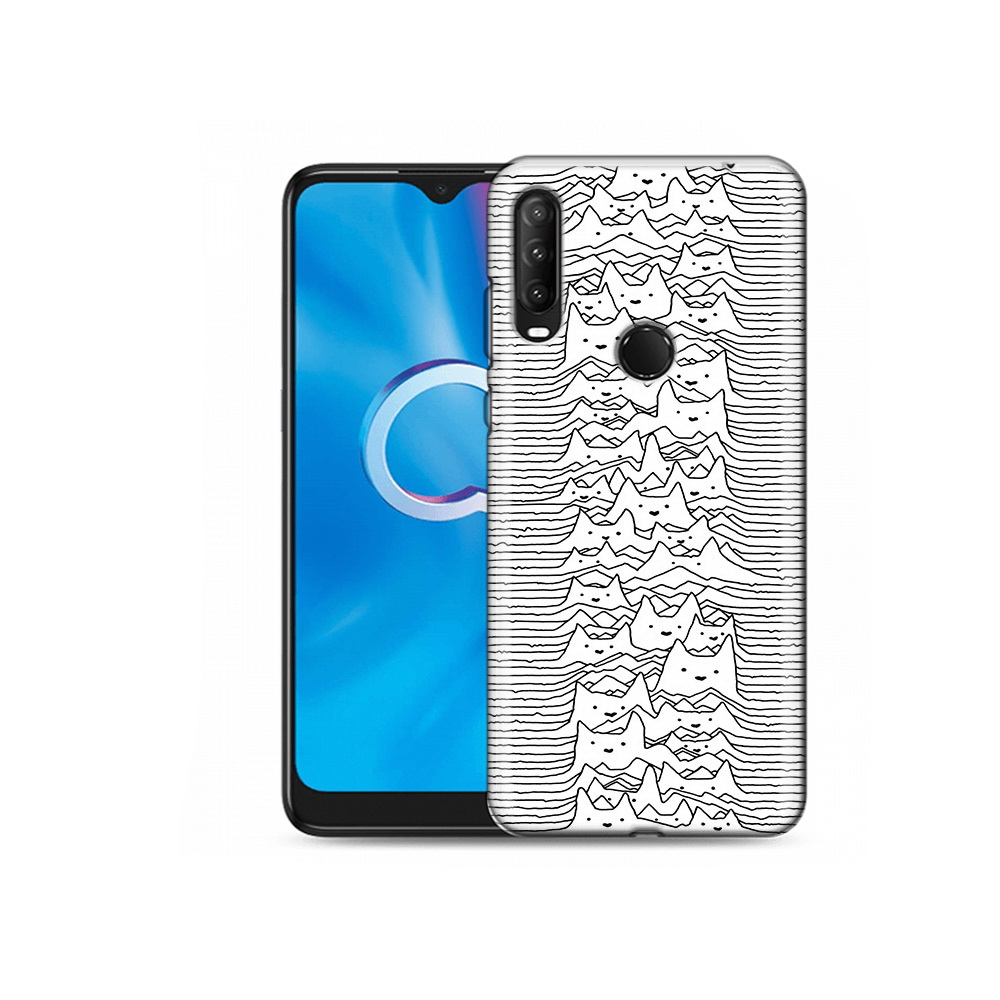 

Чехол MyPads Tocco для Alcatel 1SE (2020) 5030D черно белые коты 3D (PT152068.668.682), Прозрачный, Tocco