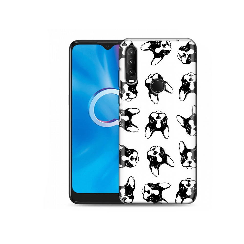 

Чехол MyPads Tocco для Alcatel 1SE (2020) 5030D черно белые собачки (PT152068.668.683), Прозрачный, Tocco