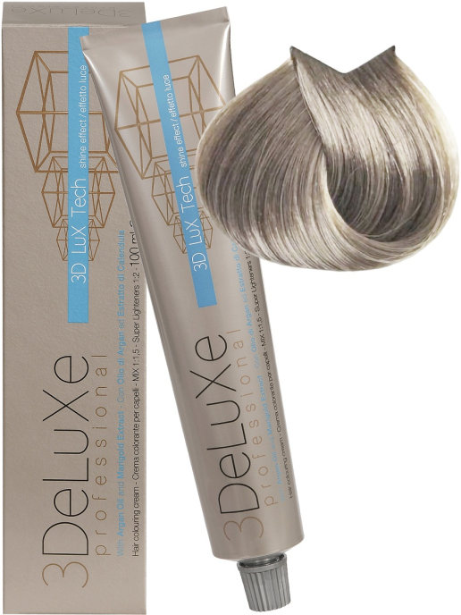 фото Крем-краска 3deluxe professional для волос 10.1 платиновый блондин пепельный, 100 мл