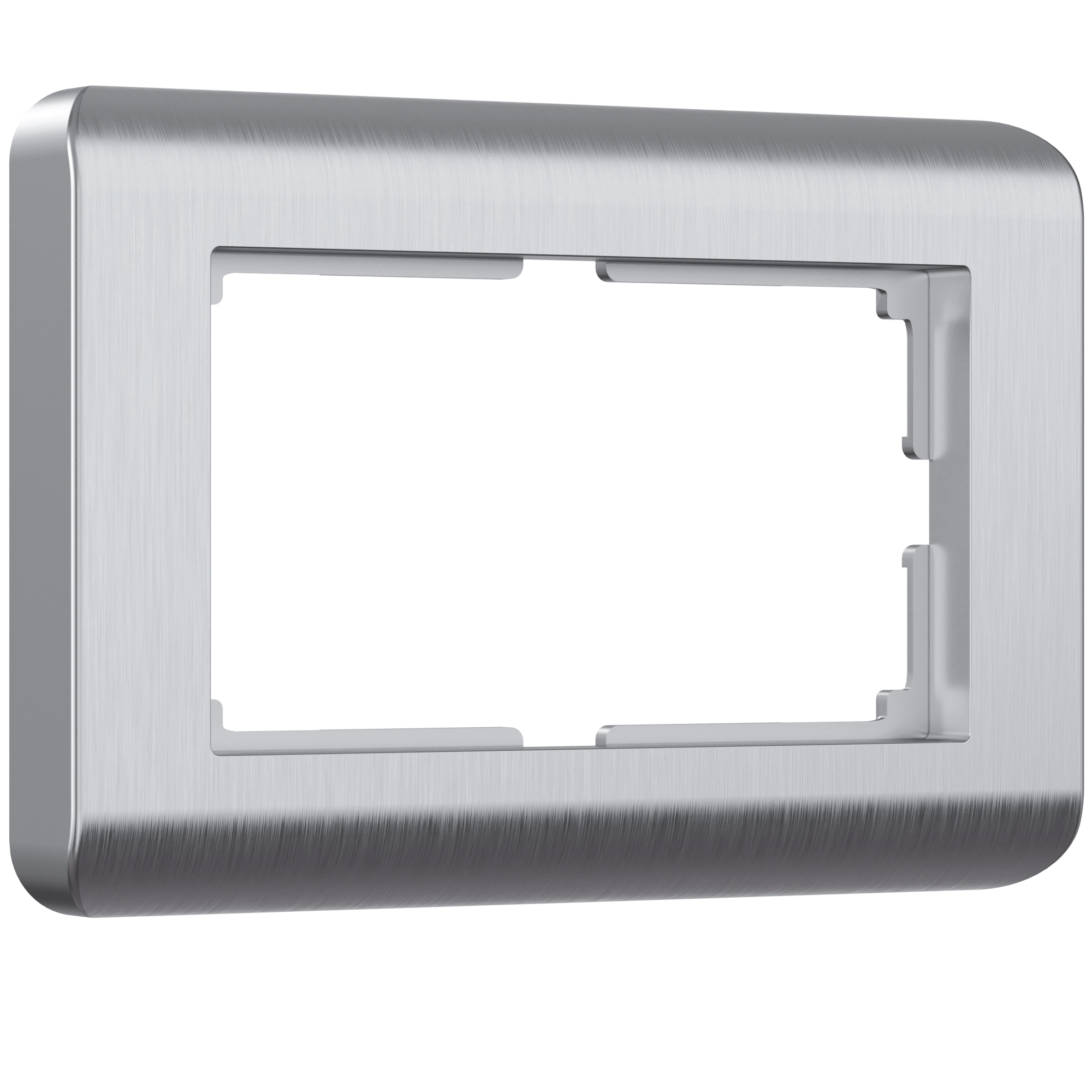 Рамка для двойной розетки Werkel W0082106 Stream серебряный пластик лицевая панель для розетки интернет rj 45 двойной werkel w1191109 4690389159947