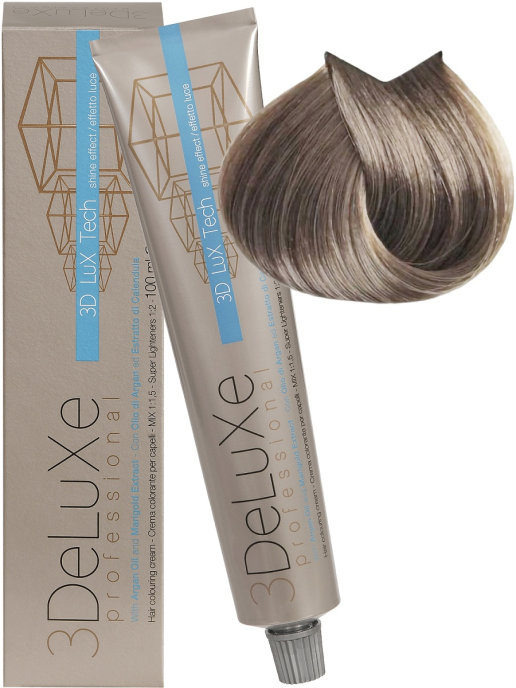 Крем-краска 3DELUXE Professional для волос 9.1 Очень светлый блондин пепельный, 100 мл крем краска 3deluxe professional для волос 5 35 светло каштановый шоколадный 100 мл