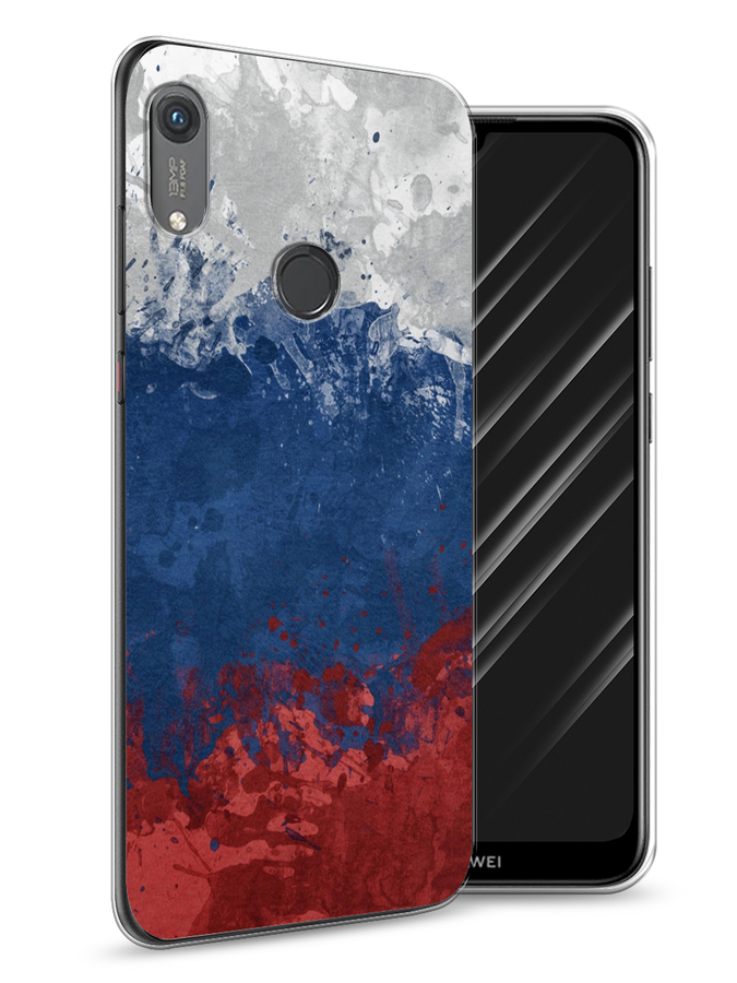 

Чехол Awog на Honor 8A (8A Pro/Prime) "Флаг России неровный", Белый;синий;красный, 68750-5