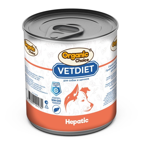 фото Влажный корм для собак и щенков organic сhoice vet hepatic при болезнях печени 340г х 12шт