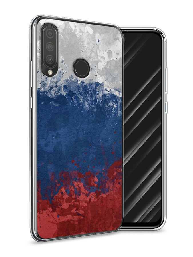 

Чехол Awog на Huawei P30 Lite "Флаг России неровный", Белый;синий;красный, 67950-5
