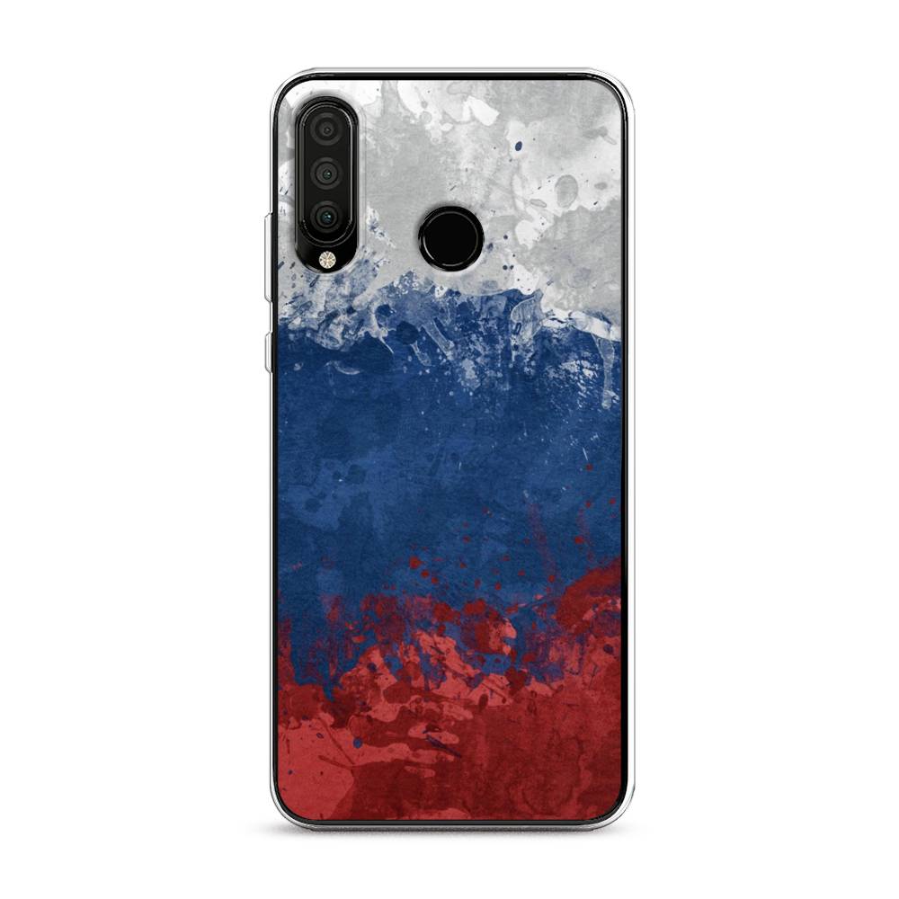 фото Чехол awog "флаг россии неровный" для huawei p30 lite