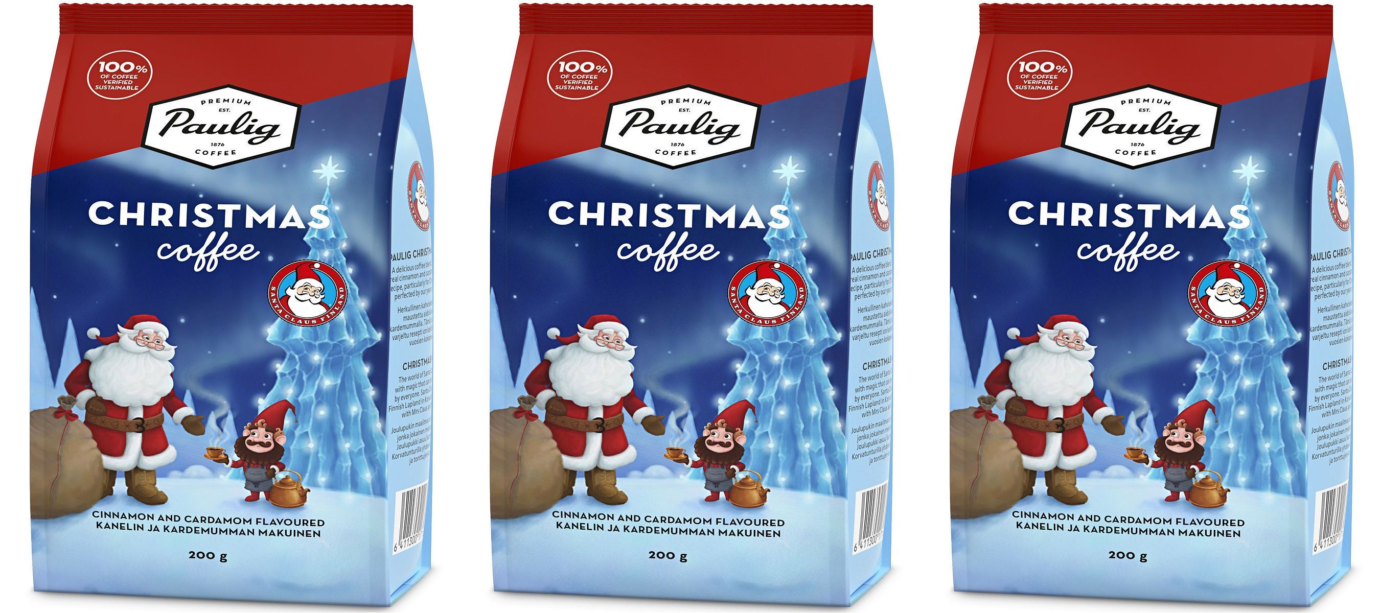 фото Кофе молотый paulig christmas coffee арабика с корицей и кардамоном, 200 г х 3 шт