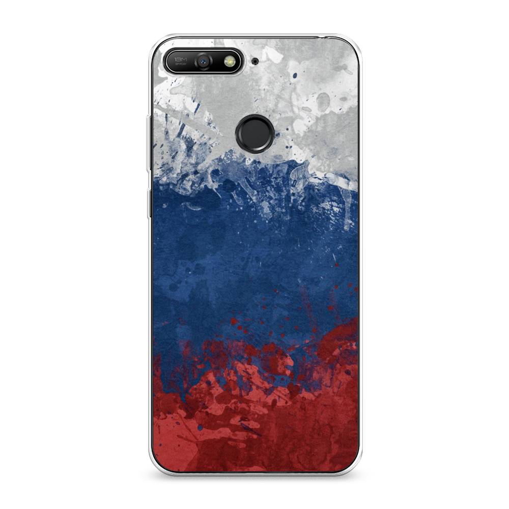

Чехол Awog на Huawei Y6 Prime 2018 "Флаг России неровный", Белый;синий;красный, 65750-5