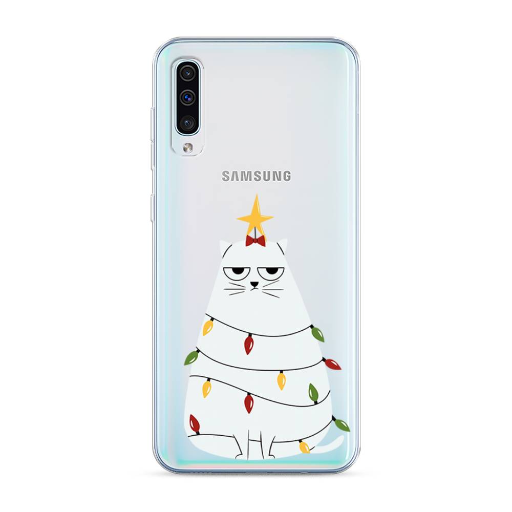 

Чехол на Samsung Galaxy A30s "Котик в гирлянде", Белый;красный;желтый, 28850-1