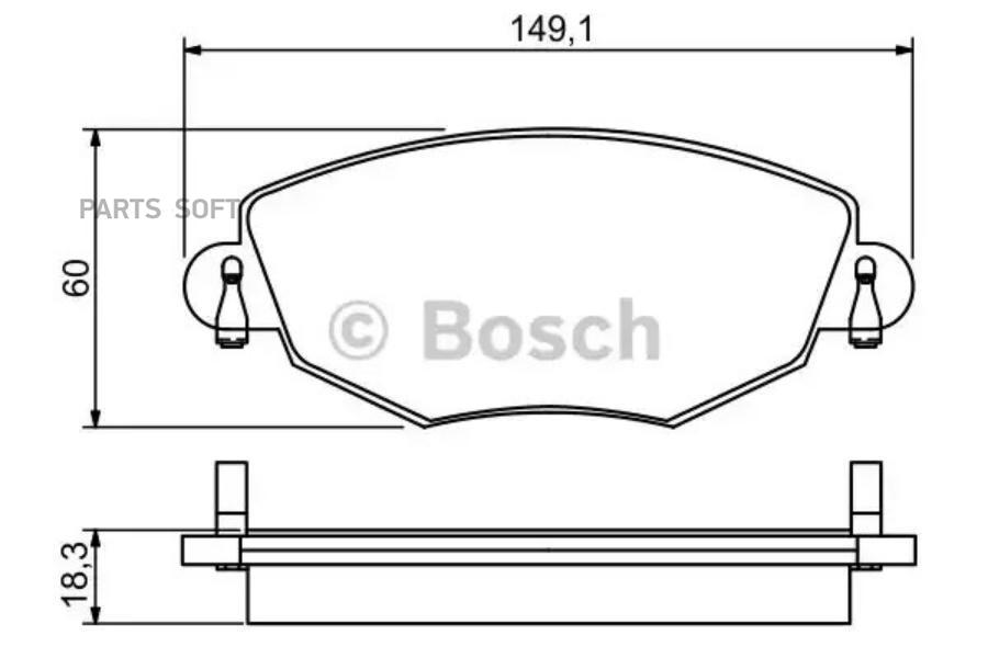 

Колодки тормозные передние, Premium-2 BOSCH 0 986 495 230