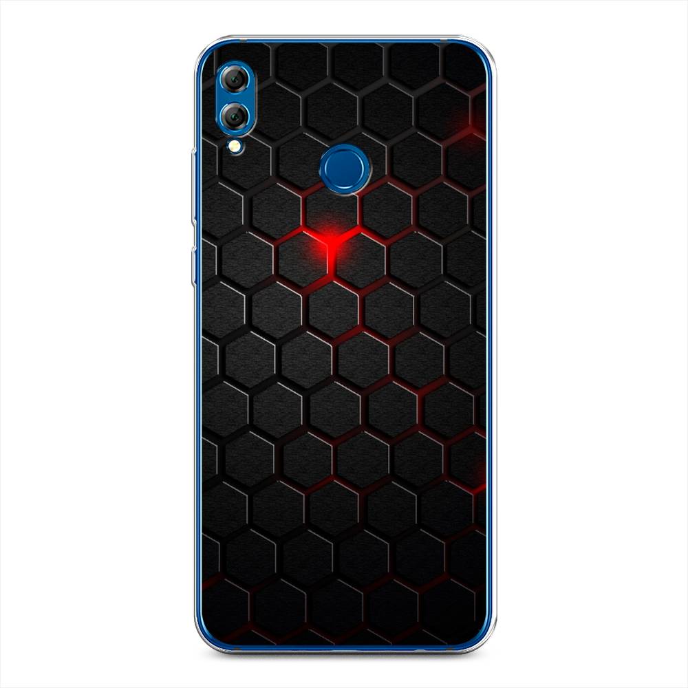 фото Чехол awog "фон соты красные" для honor 8x