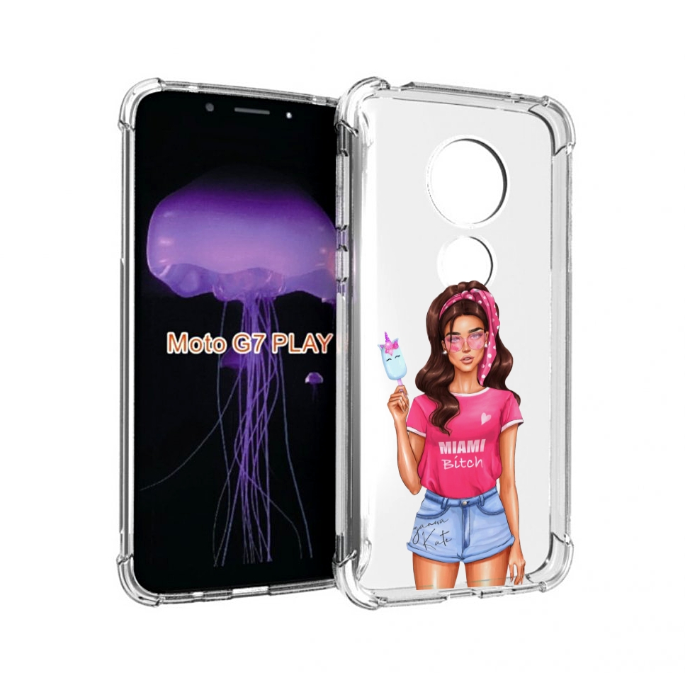 

Чехол MyPads майами-битч женский для Motorola Moto G7 Play, Прозрачный, Tocco