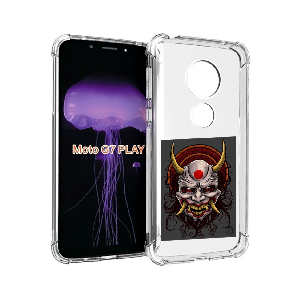 

Чехол MyPads маска с клыками и рогами для Motorola Moto G7 Play, Прозрачный, Tocco