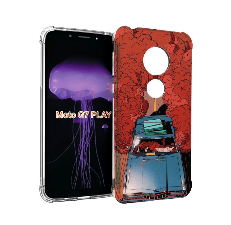 

Чехол MyPads машина мчится с дымком для Motorola Moto G7 Play, Прозрачный, Tocco
