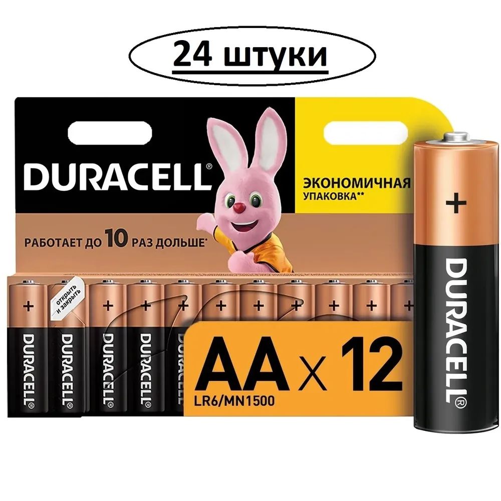 

Батарейки Duracell Basic LR6/MN1500 24 шт тип AA (пальчиковые), LR6/MN1500