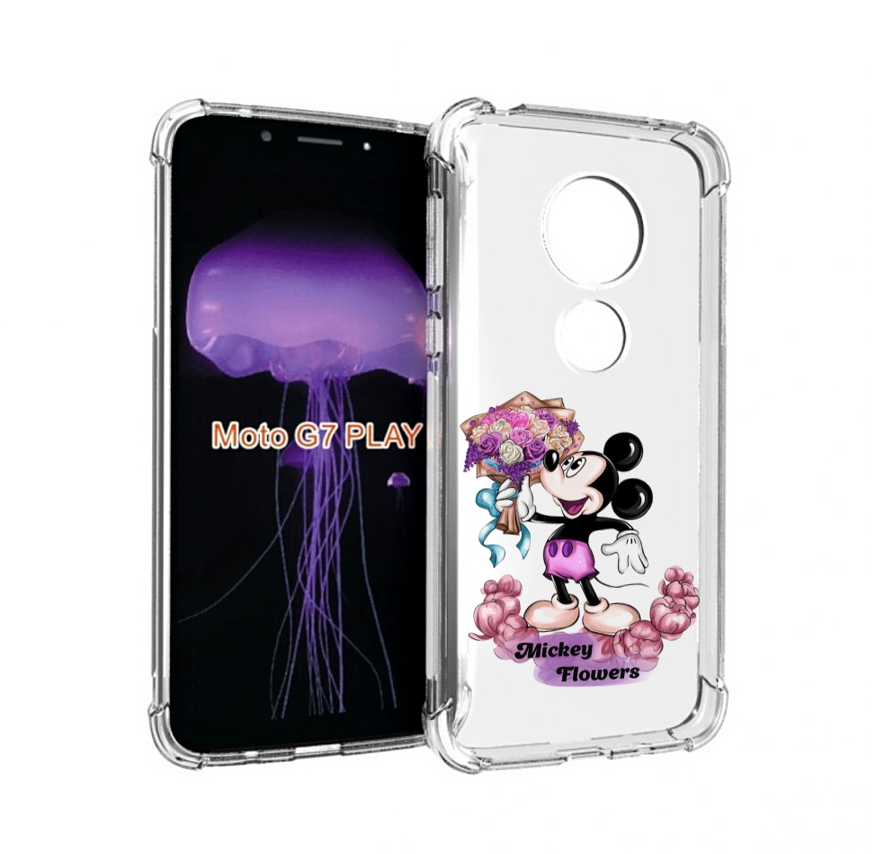 

Чехол MyPads микки-с-цветами женский для Motorola Moto G7 Play, Прозрачный, Tocco