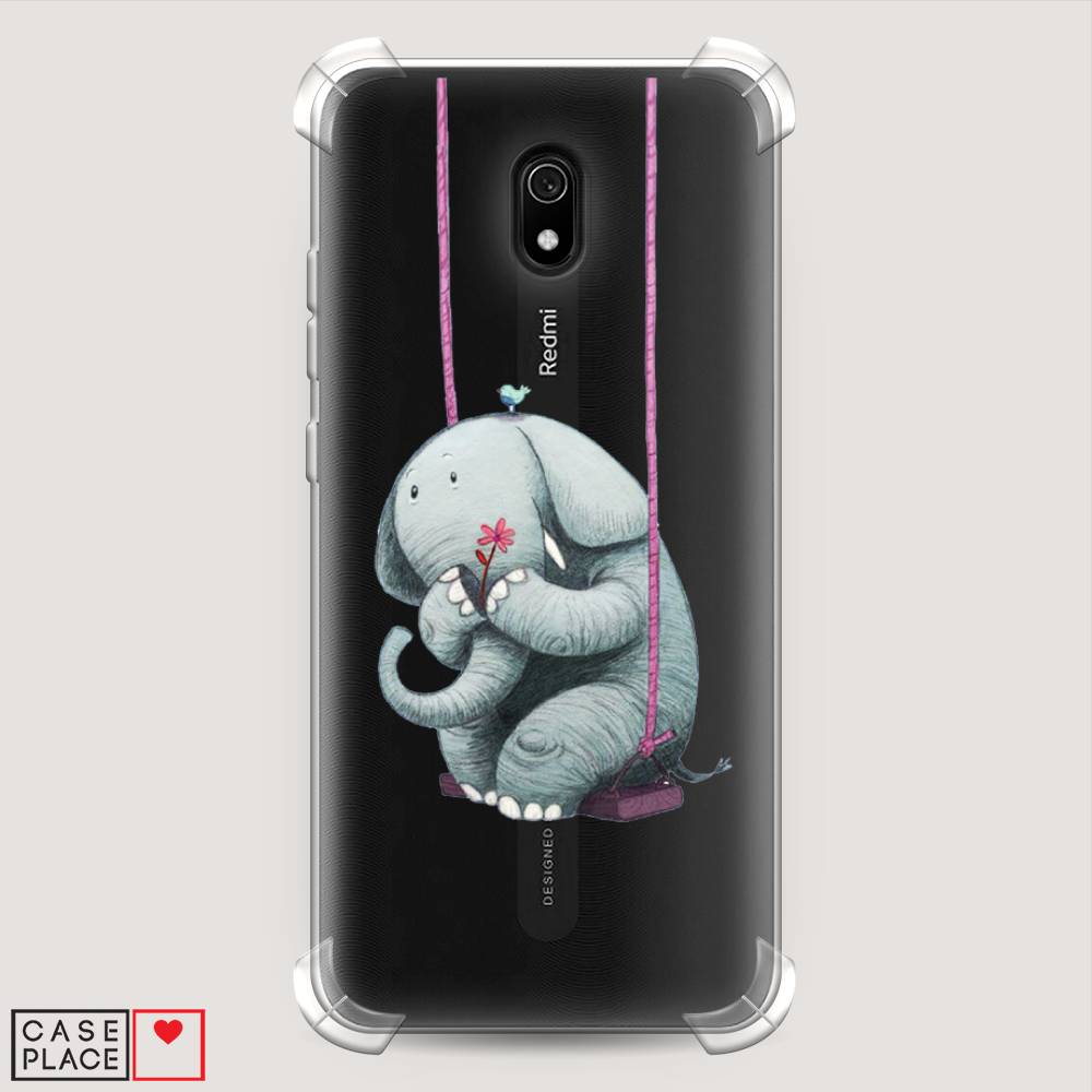 фото Противоударный силиконовый чехол "грустный слоник" на xiaomi redmi 8a awog
