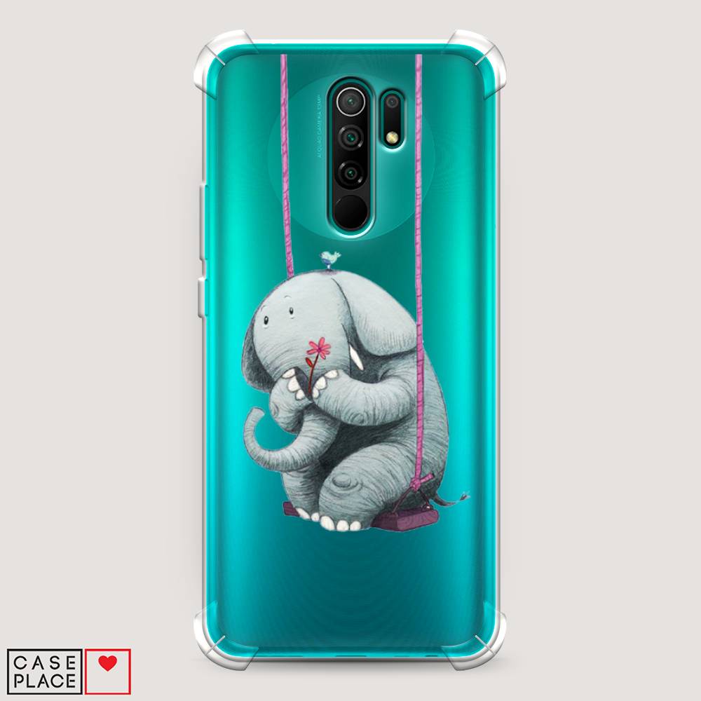 фото Противоударный силиконовый чехол "грустный слоник" на xiaomi redmi 9 awog