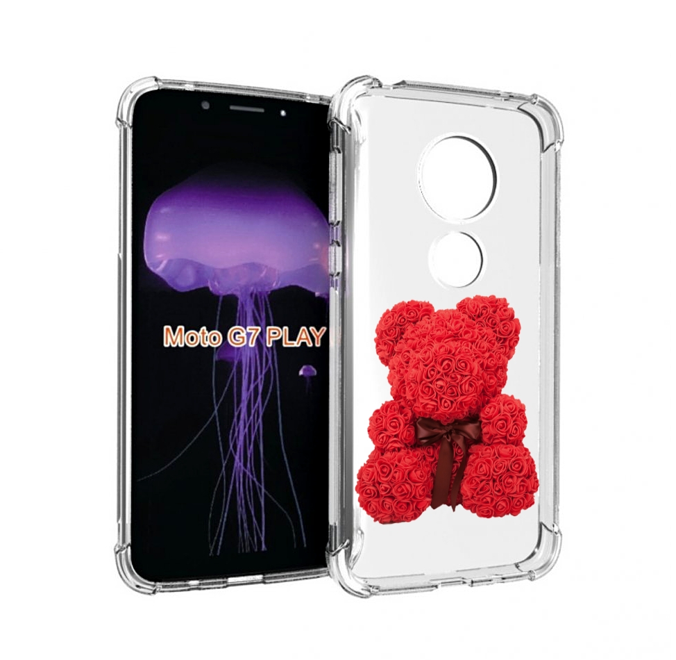 

Чехол MyPads мишка-из-розочек для Motorola Moto G7 Play, Прозрачный, Tocco